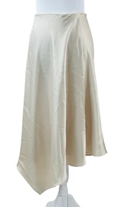 Falda asimétrica Alice + Olivia Jayla para mujer talla 6 cortina frontal abertura crema - Imagen 1 de 10