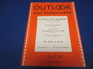 Outlook & The Independent Magazine April 16,1930 In Defense of Spendthrift L430 - Bild 1 von 1