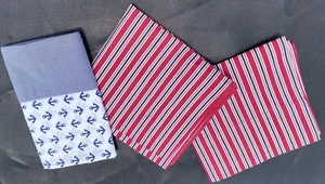 3Pc Tommy Hilfiger + Nautica Pillowcases Red Blue 100% Cotton Lot VGC - Picture 1 of 10