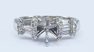 .50 ct DIAMOND semi mount solitaire engagement ring 18k white gold (VIDEO) - Picture 1 of 2