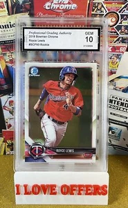 2018 BOWMAN CHROME ROYCE LEWIS ROOKIE #BCP93 RARE PGA 10 MINT GEM C STORE READ - Picture 1 of 4