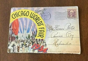 VINTAGE~ SOUVENIR FOLDER~CHICAGO WORLD'S FAIR~ILLINOIS~1934~POSTED~LOT#E - Picture 1 of 7