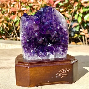 Geoda cueva cuarzo amatista uruguaya natural 2,07 lb cristal curación + base - Imagen 1 de 16