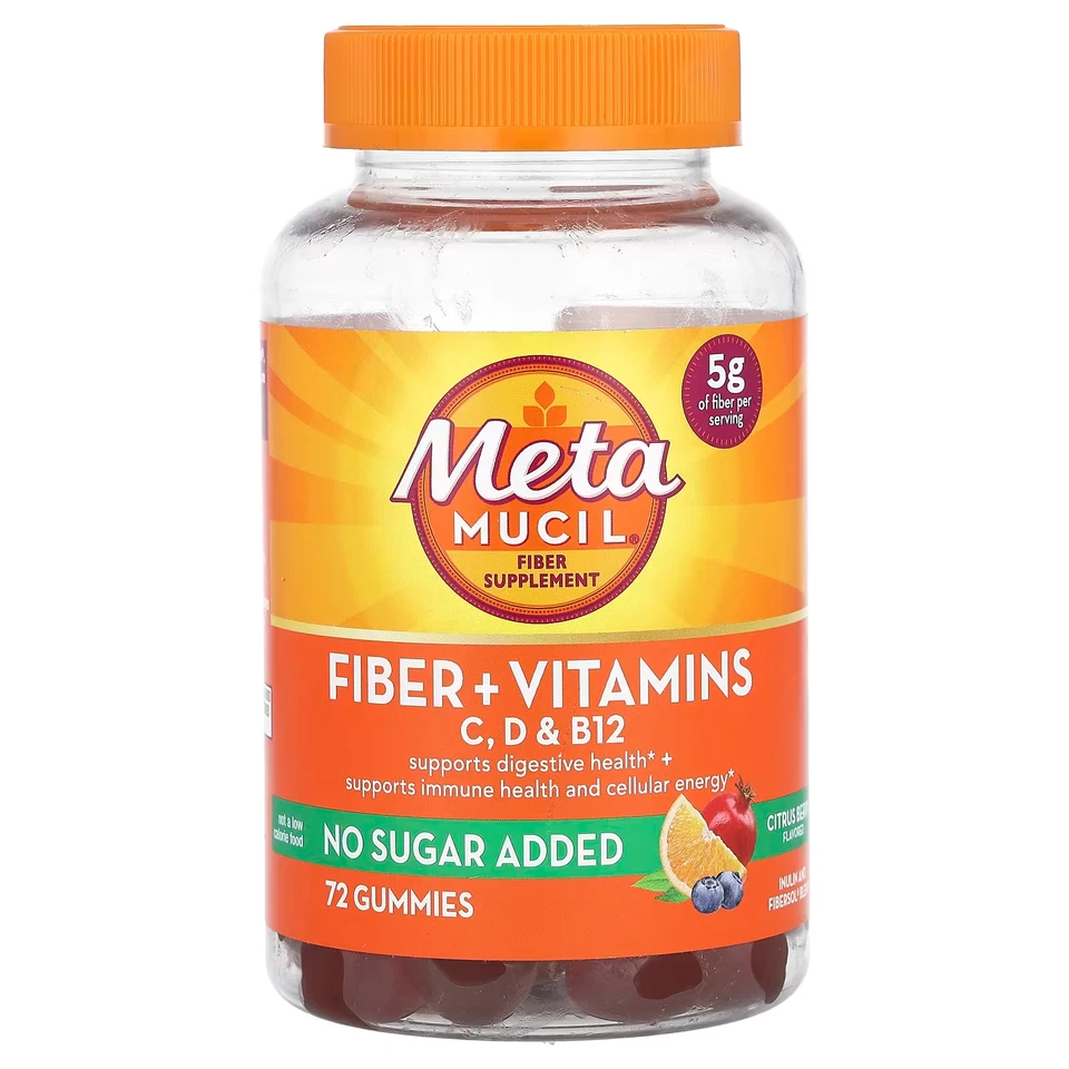 (3) Vitaminas de fibra MetaMucil sin azúcar ~ 72 gomitas EA Citrus Berry EXP 08/26 Foto 1 de 1