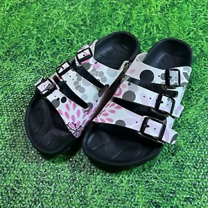 Birkenstock Birkis Black White Pink Floral Slide On Sandal Women’s Sz 36, US 5 - Picture 1 of 6