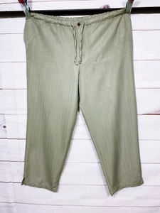 Caribbean Joe Womens Pants Size 1X Green Elastic Waist w/Drawstring Pockets - Picture 1 of 7