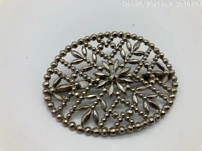 Antique French Faceted Pressed Steel Shoe Buckle Signed PARIS Art Deco 1930s - Изображение 1 из 4