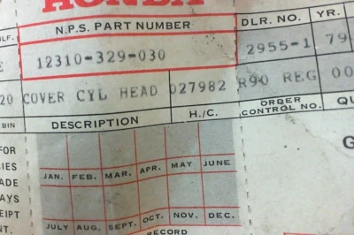 CUBIERTA BASCULANTE HONDA XL250 CABEZA CILÍNDRICA 12310-329-030 NOS AHRMA VINTAGE Foto 1 de 4