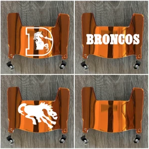 Denver Retro PREMIUM Mini Football Helmet Visor ORANGE CHROME MIRROR & WHITE - Picture 1 of 5