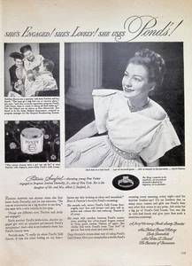 VINTAGE 1940s Print Ad ~ Pond's Cold Cream ~ ...She's Lovely! She Uses Pond's! - Picture 1 of 1