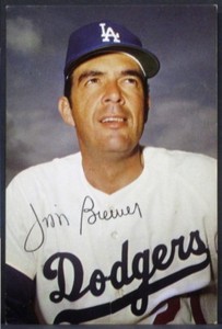1971 Ticketron Jim Brewer - Los Angeles Dodgers Player of the Week - Very Good
