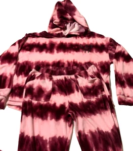 JUSTICE SLEEP * 2 Pc Lounge Pajama Set * DAY OFF * Pink/Plum TieDye * XL(16/18) - Picture 1 of 16