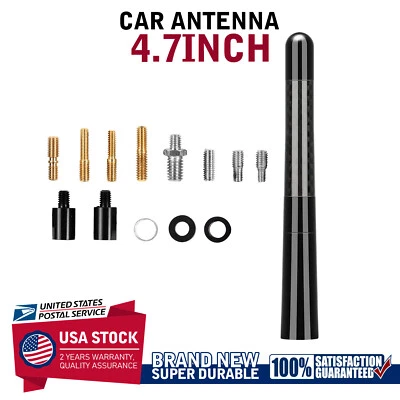 Kit de antena de coche de fibra de carbono negra de 4,7" con tornillos para Nissan TITAN XD 2016-2018 Foto 1 de 4