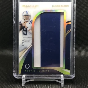 JACOB EASON 2020 PANINI IMMACULATE ROOKIE HELMET PATCH RC # /18 - Picture 1 of 2