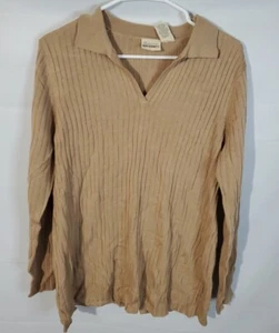 Announcements Maternity Blouse Women's Size Medium Ribbed Long Sleeve V-neck - Picture 1 of 11