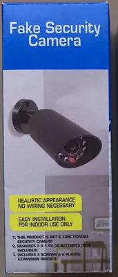Fake Security CCTV Camera - BLACK - Dummy Camera with Flashing Red LED Light NEW - Image 1 of 2