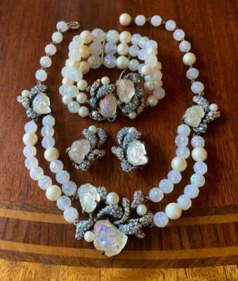 House of Schiaparelli Lava Piedra Hielo Parure Collar Pulsera Pendientes Foto 1 de 4