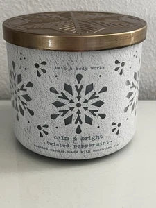 Bath and Body Works Kerze Duftkerze Calm & Bright Twisted Peppermint Neu 411 Gr - Bild 1 von 5