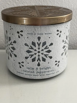 Bath and Body Works Kerze Duftkerze Calm & Bright Twisted Peppermint Neu 411 Gr - Bild 1 von 4