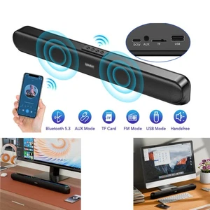 Bluetooth Komputer Głośnik Soundbar HiFi Stereo USB AUX FM TF, do laptopa PC - Zdjęcie 1 z 19
