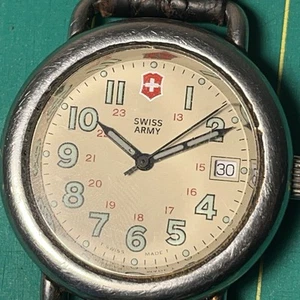 Swiss Army Mens Field Watch Steel Case 24 Hour Military Dial Hamilton Band VTG - Picture 1 of 24