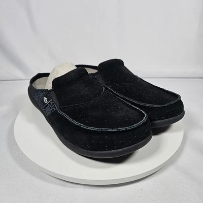 WACO Spenco Revitalign Siesta Mosaico Negro Gamuza Cuero Zapatos de Mula 9.5B Foto 1 de 4