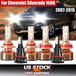 Faros LED de haz alto bajo bombillas antiniebla para Chevrolet Silverado 1500 2007-2015 - Imagen 1 de 11