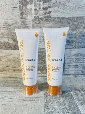 Lote 2 Limpiador Facial Serious Skincare Serious-C C-Clean Vitamina C 4 Oz Sellado Foto 1 de 2