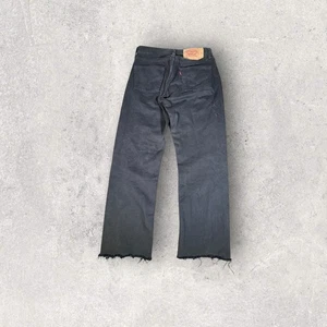 Vintage 1997 Levis 501 Button Fly Original Fit Jeans Size 29x28 Black Distressed - Picture 1 of 14