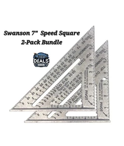 Swanson 7" Speed Square 2-Pack Rafter, Trim, Aluminum Square MADE IN THE USA  - Picture 1 of 8