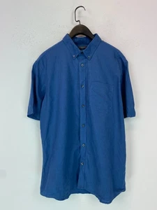 French Connection Men’s Blue Button‑Down Shirt Short Sleeve L - Picture 1 of 8