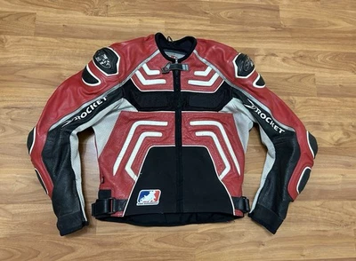 Chaqueta de carreras de cuero roja Joe Rocket AMA Supermoto para hombre 44 Foto 1 de 4