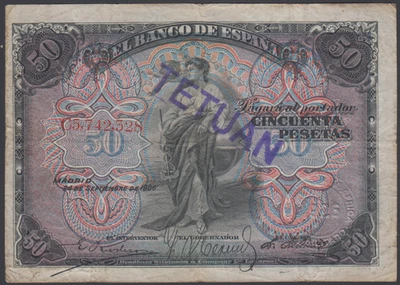 España 50 Pesetas 24-09-1906 VF P. 58b, Billete, Circulado Foto 1 de 2