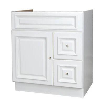30" x 21" Nantucket Linen White Bathroom Vanity With Drawers - Image 1 of 4
