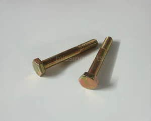 2x Sechskantschraube M10x75 gelb Vgl.Nr. N0104736 90007406601 90007406602 Hex - Bild 1 von 2