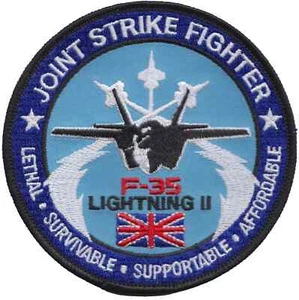 RAF F-35 Lightning Joint Strike Fighter gestickter Patch Abzeichen - MOD LIZENZIERT - Bild 1 von 5