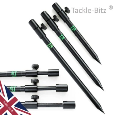 Fishing Bank sticks BLACK Aluminium 13 mm Diameter, 3 sizes For Buzz bars alarms