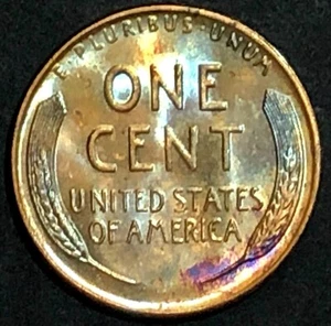 1956-D - LINCOLN WHEAT BACK CENT - MS BU - GETÖNT - Bild 1 von 2