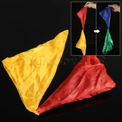 1pc Change Colour Silk Scarf Close up Stage Magic Trick Magic Props Toys 24x24cm - Image 1 of 4