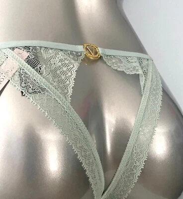 Braguita Victoria's Secret Nueva con Etiquetas Muy Sexy Brumosa Como Nueva Encaje Dorado V Espalda Abierta Tanga Foto 1 de 4