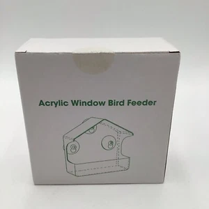 Acrylic Window Bird Feeder House Clear Suction Cup Mount Watch Up Close - Picture 1 of 12