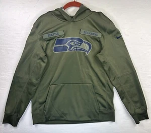 Seattle Seahawks On Field Hoodie Women's XL Green Camo Flag Salute To Service - Picture 1 of 10