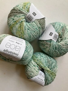 4x50g balls Rico Melange Lace cotton yarn - knitting crochet wool in Aqua mix 04 - Picture 1 of 7