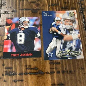 TROY AIKMAN 1995 Ultra Extra Stars #483 & 1996 Goudey Mini #92 Cowboys (d3) - Picture 1 of 2