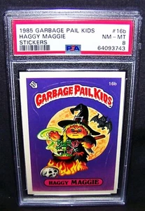 GARBAGE PAIL KIDS, 1985, 1st Series, #16b Haggy MAGGIE, Matte, OS1, PSA 8, NM-MT - Picture 1 of 2