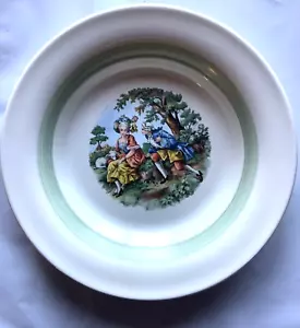 Kerzenlicht 4er Set Made in USA Chantilly Limoges 1" tiefe Schalen grünes Band - Bild 1 von 3