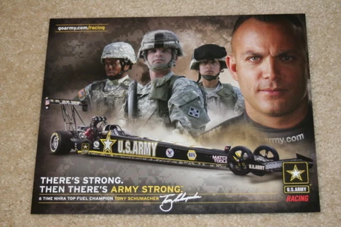 2009 Tony Schumacher U.S. Army Top Fuel NHRA postcard Cover