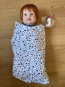 BNWT FAO schwarz soft body Baby Doll with Blanket & Bottle + FREE Pyjama set - Picture 1 of 7