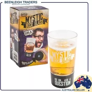 MYSTIC BEER GLASS Answers To Life's Questions Do Lay At The Bottom Of The Glass - Picture 1 of 10
