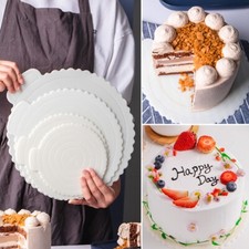 White Round Cake Boards Base Reusable Tray Card 4/6/8/10 In in for DIY Baking UK